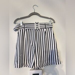 OVI Black and White Striped Shorts